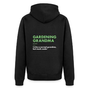 Jardinier Grand-mère Définition Jardinage - Veste à capuche bio Premium Unisexe - noir - Dos - Nico (187cm)