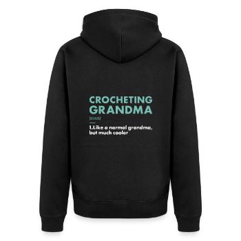 Crocheteur Mamie Définition Crochet - Veste à capuche bio Premium Unisexe - noir - Dos - Nico (187cm)