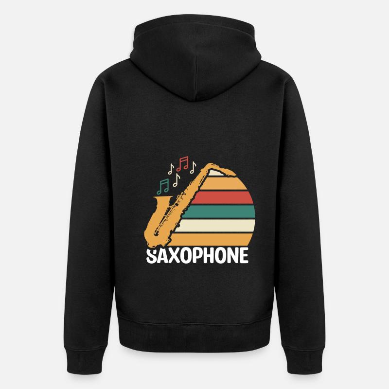Saxophone Jazz - Veste à capuche bio Premium Unisexe - noir