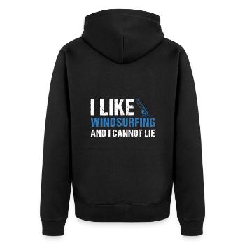 Sport J’aime la planche à voile - Veste à capuche bio Premium Unisexe - noir - Dos - Nico (187cm)