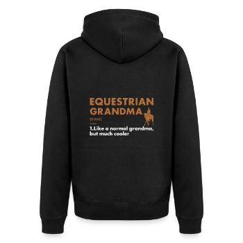 Sport Grandma Definition Equestrian - Unisex Premium Organic Zip Hoodie - black - Back - Nico (187cm)