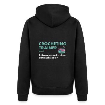 Crochet Trainer Définition Crochet - Veste à capuche bio Premium Unisexe - noir - Dos - Nico (187cm)