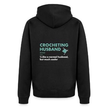 Crocheteur Mari Définition Crochet - Veste à capuche bio Premium Unisexe - noir - Dos - Nico (187cm)