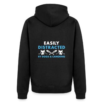 Canoeist Easily Distracted By Dogs And Canoeing - Unisex Premium Bio Zip Hoodie - Schwarz - Hinten - Nico (187cm)