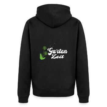 Garten Zeit Beet Gärtner Blumen Rasenmähen Hecke - Unisex Premium Bio Zip Hoodie - Schwarz - Hinten - Nico (187cm)
