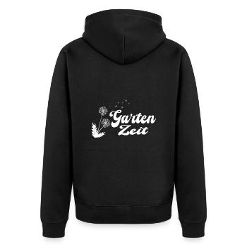 Garten Zeit Beet Gärtner Blumen Rasenmähen Hecke - Unisex Premium Bio Zip Hoodie - Schwarz - Hinten - Nico (187cm)