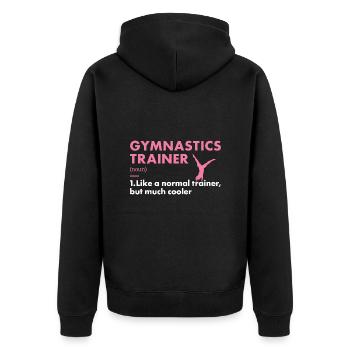 Sports Coach Gymnastics - Unisex Premium Organic Zip Hoodie - black - Back - Nico (187cm)