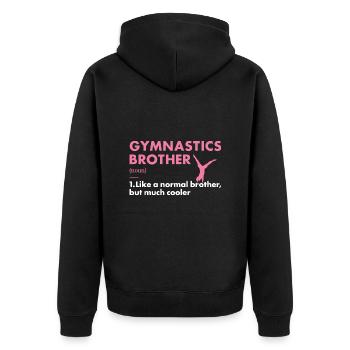 Sport Brother Gymnastics - Unisex Premium Bio Zip Hoodie - Schwarz - Hinten - Nico (187cm)