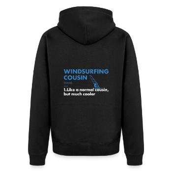 Sport Cousin Windsurfing - Unisex Premium Organic Zip Hoodie - black - Back - Nico (187cm)