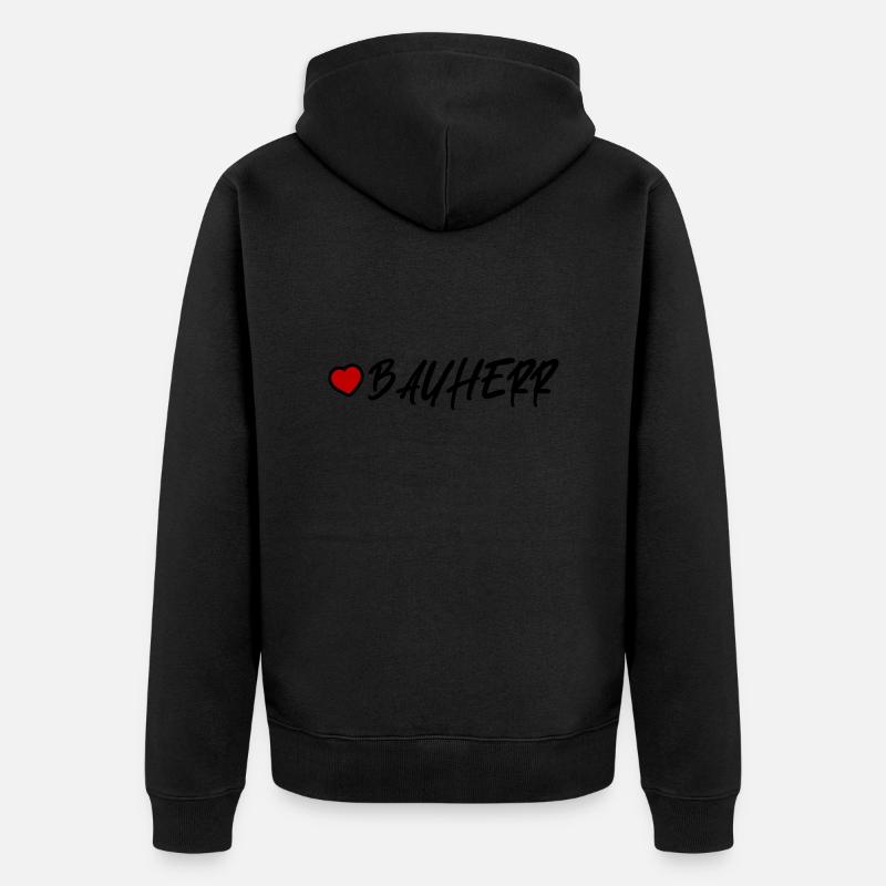 Maître d’ouvrage Herz Haus Bau - Veste à capuche bio Premium Unisexe - noir