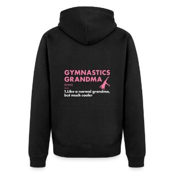 Sport Grandma Gymnastics - Unisex Premium Bio Zip Hoodie - Schwarz - Hinten - Nico (187cm)