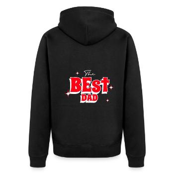 The best dad. Le meilleur papa - Veste à capuche bio Premium Unisexe - noir - Dos - Nico (187cm)