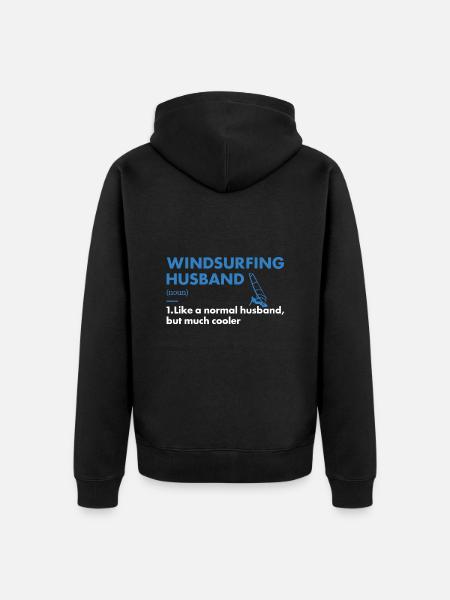 Sport Husband Windsurfing - Unisex Premium Organic Zip Hoodie - black
