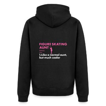 Sport Aunt Figure Skating - Unisex Premium Bio Zip Hoodie - Schwarz - Hinten - Nico (187cm)