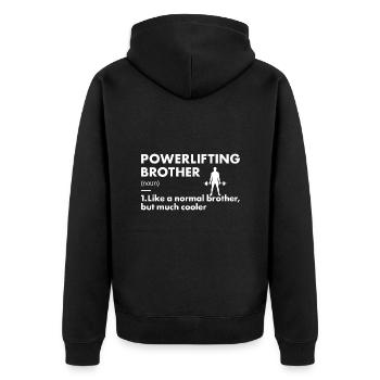Sport Brother Powerlifting - Unisex Premium Organic Zip Hoodie - black - Back - Nico (187cm)
