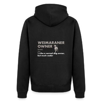 Définition du propriétaire du braque de Weimar - Veste à capuche bio Premium Unisexe - noir - Dos - Nico (187cm)