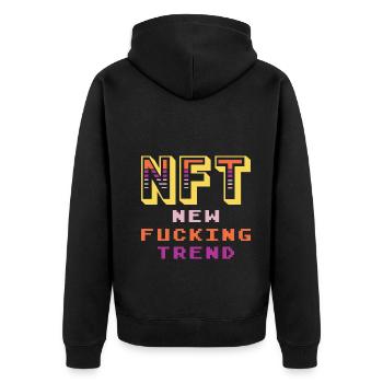 NFT New Fucking Trend Crypto Coin Bitcoin Love - Unisex Premium Organic Zip Hoodie - black - Back - Nico (187cm)