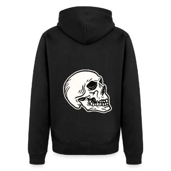 Skull Skeleton Skull Horror Cadeau d’Halloween - Veste à capuche bio Premium Unisexe - noir - Dos - Nico (187cm)