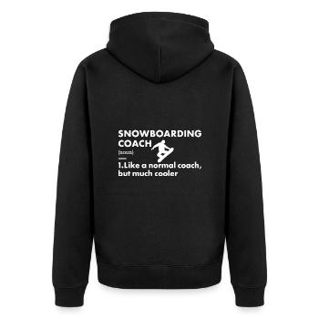 Sport Coach Snowboarding - Unisex Premium Bio Zip Hoodie - Schwarz - Hinten - Nico (187cm)
