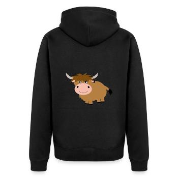 Scottish Highland cattle - Unisex Premium Organic Zip Hoodie - black - Back - Nico (187cm)