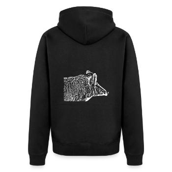 Wild boar Wild boar Pig Sow Pigs - Unisex Premium Organic Zip Hoodie - black - Back - Nico (187cm)