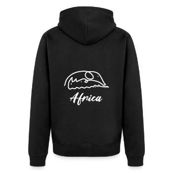 Afrika Elefant Nashorn Krokodil Safari Urlaub Wild - Unisex Premium Bio Zip Hoodie - Schwarz - Hinten - Nico (187cm)