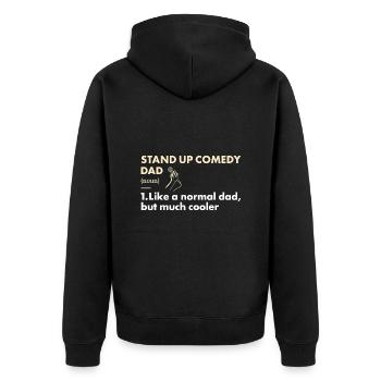 Comedian Dad Definition Stand Up Comedy - Unisex Premium Bio Zip Hoodie - Schwarz - Hinten - Nico (187cm)