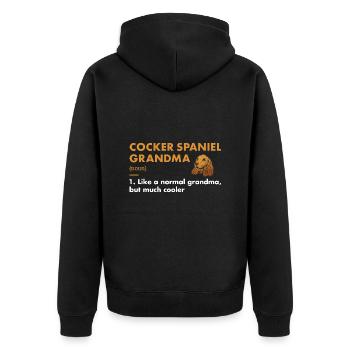 Chien Corgi Grand-mère Définition - Veste à capuche bio Premium Unisexe - noir - Dos - Nico (187cm)