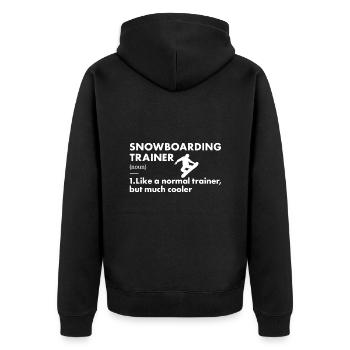 Sport Trainer Snowboarding - Unisex Premium Bio Zip Hoodie - Schwarz - Hinten - Nico (187cm)