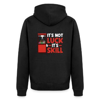 Greifautomat Spielautomat Teddybär Spielzeugkran - Unisex Premium Bio Zip Hoodie - Schwarz - Hinten - Nico (187cm)