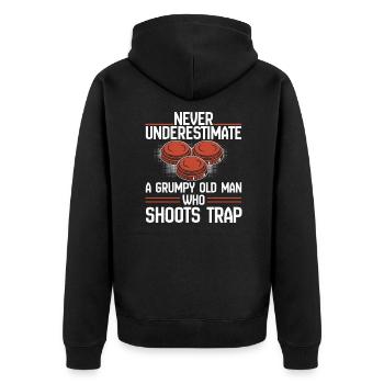 Schießsport Tontaubenschießen Tontaube Schießen - Unisex Premium Bio Zip Hoodie - Schwarz - Hinten - Nico (187cm)