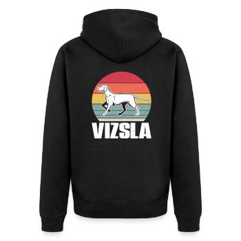 Magyar Vizsla Hund Hunde Jagdhung Hundehalter - Unisex Premium Bio Zip Hoodie - Schwarz - Hinten - Nico (187cm)
