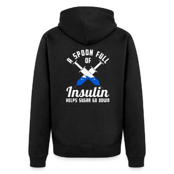 Insuline diabétique Diabète Guerrier Sensibilisation - Veste à capuche bio Premium Unisexe - noir - Dos - Nico (187cm)