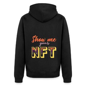Montrez-moi votre NFT Crypto Bitcoin Blockchain - Veste à capuche bio Premium Unisexe - noir - Dos - Nico (187cm)