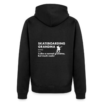 Sport Grandma Skateboarding - Unisex Premium Bio Zip Hoodie - Schwarz - Hinten - Nico (187cm)