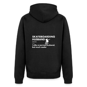 Sport Husband Skateboarding - Unisex Premium Bio Zip Hoodie - Schwarz - Hinten - Nico (187cm)