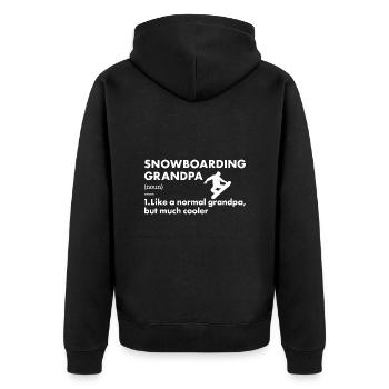 Sport Grandpa Snowboarding - Unisex Premium Bio Zip Hoodie - Schwarz - Hinten - Nico (187cm)
