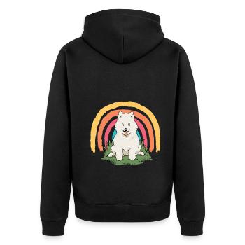 Chow Chow Welpe Welpe Haustier Hundeliebhaber Hund - Unisex Premium Bio Zip Hoodie - Schwarz - Hinten - Nico (187cm)