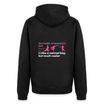 Gymnast Boy Definition Rhythmic Gymnastics - Unisex Premium Bio Zip Hoodie - Schwarz - Hinten - Nico (187cm)