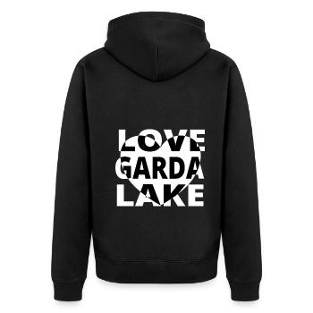 Gardasee Urlaub T-shirt Limone Geschenkidee Sommer - Unisex Premium Bio Zip Hoodie - Schwarz - Hinten - Nico (187cm)