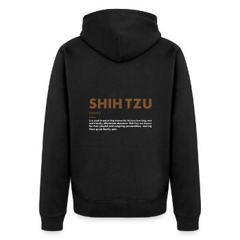 Shih Tzu Définition - Veste à capuche bio Premium Unisexe - noir - Dos - Nico (187cm)