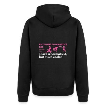 Gymnast Kid Definition Rhythmic Gymnastics - Unisex Premium Bio Zip Hoodie - Schwarz - Hinten - Nico (187cm)