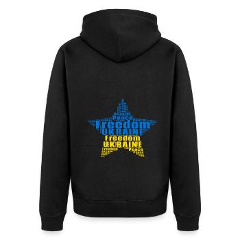 Ukraine Amour Paix Idée Cadeau Paix - Veste à capuche bio Premium Unisexe - noir - Dos - Nico (187cm)