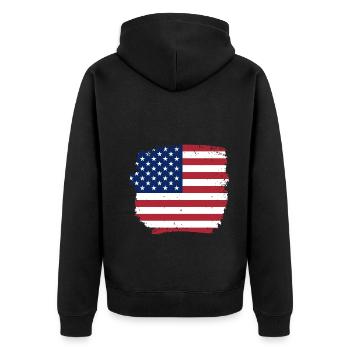 États-Unis Amérique - Veste à capuche bio Premium Unisexe - noir - Dos - Nico (187cm)