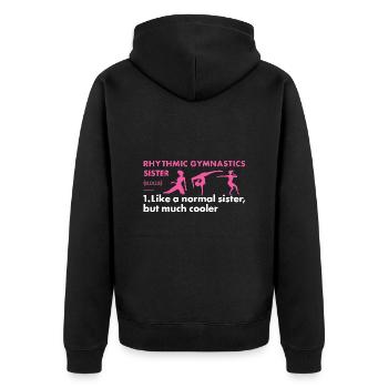 Gymnast Sister Definition Rhythmic Gymnastics - Unisex Premium Bio Zip Hoodie - Schwarz - Hinten - Nico (187cm)