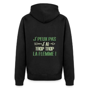 Faulheit Design Entspannter Humor & vermeintliche Faulheit - Unisex Premium Bio Zip Hoodie - Schwarz - Hinten - Nico (187cm)