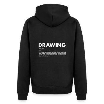 Drawer Definition Drawing - Unisex Premium Bio Zip Hoodie - Schwarz - Hinten - Nico (187cm)