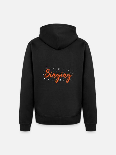 Singer Singing - Unisex Premium Bio Zip Hoodie - Schwarz