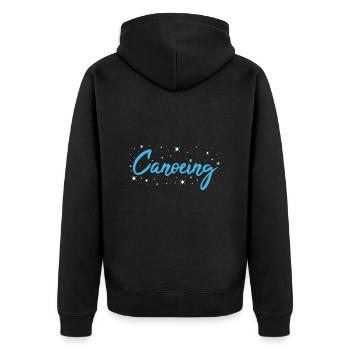 Canoeist Canoeing - Unisex Premium Organic Zip Hoodie - black - Back - Nico (187cm)
