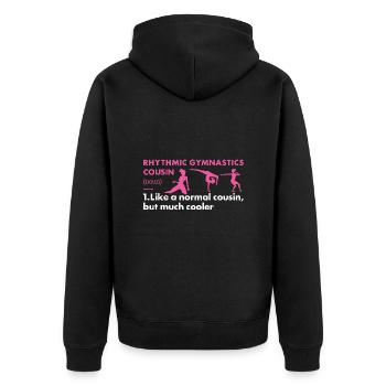 Gymnast Cousin Definition Rhythmic Gymnastics - Unisex Premium Bio Zip Hoodie - Schwarz - Hinten - Nico (187cm)